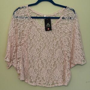 Lace poncho sleeve top